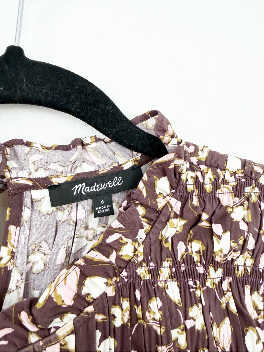 Madewell Smocked Sleeveless Midi Dress Carissa Print Size 6 - Picture 5 of 9